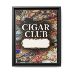 Cigar Club Framed Canvas Wall Art — Vintage Cigar Label Decor
