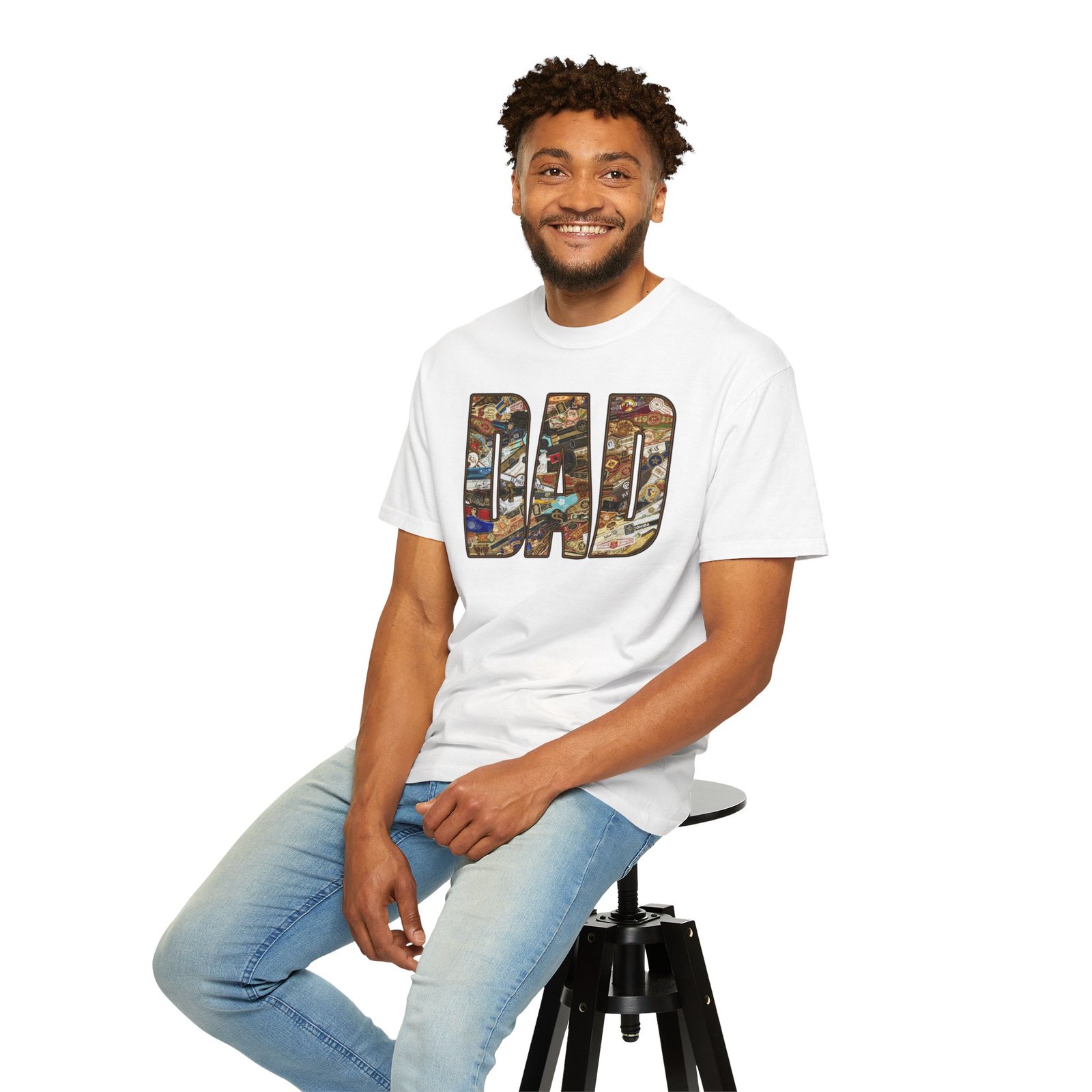 Dad Collage T-Shirt — Vintage Hobby & Tools Graphic Tee for Father’s Day - Image 9