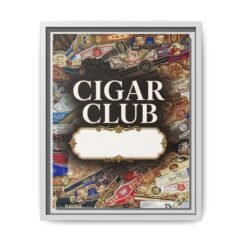 Cigar Club Framed Canvas Wall Art — Vintage Cigar Label Decor