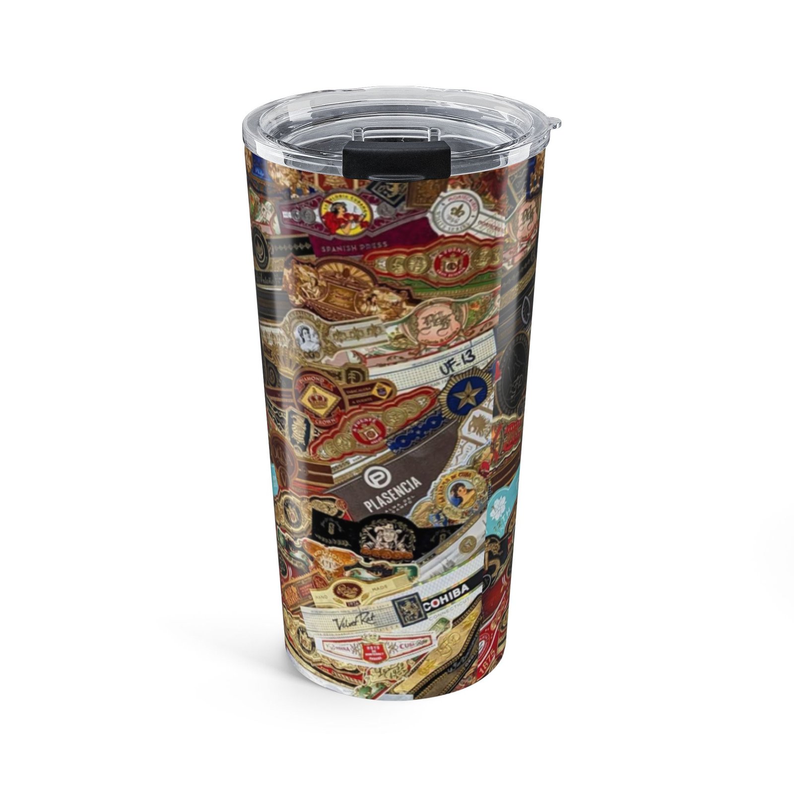 20oz Travel Tumbler — Vintage Patch & Badge Collage Insulated Cup